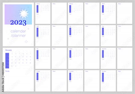 2023 Calendar Planner Daily Weekly Monthly Planner Template