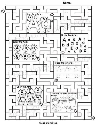 Alphabet Maze Worksheets A Z Frogs And Fairies Maze Worksheet