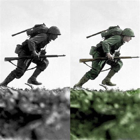 Wwii Soldier Running Rcolorization