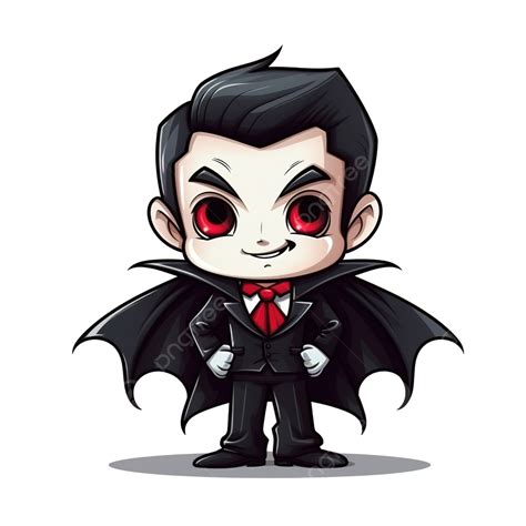 Cute Dracula Vampire Cartoon Halloween Character Vector Illustration