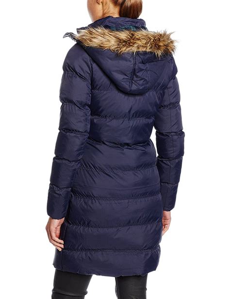 Womens Quilted Padded Coat Puffer Faux Fur Hood Lined Zip Thick Jacket