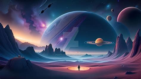 A Surreal Dreamlike Landscape Of Galaxies By Jhantares On Deviantart