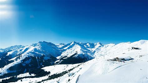 Panoramic View Of Alps Ski Resort Beautiful Of Alps Snow Mountains