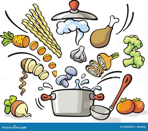 Cooking Soup Preparation Stock Vector Illustration Of Silver 30206326