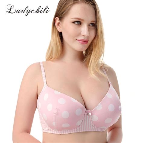 Ladychili Women Intimates Pink Color Cute Dot Print Stripped Patchwork
