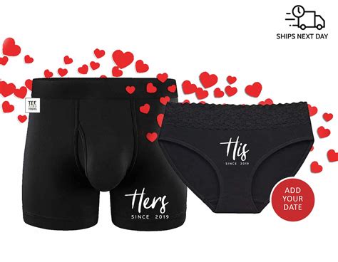 His And Hers Couple Matching Underwear Panties And Boxer Brief Set Husband Wife Valentines Day