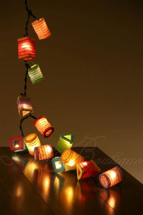 20 Multicolour Battery Operated Mini Chinese Paper Lantern 3m Led