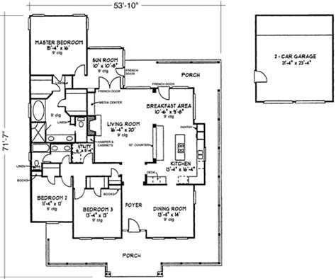 Country Style House Plan 3 Beds 2 Baths 2320 Sqft Plan 410 108
