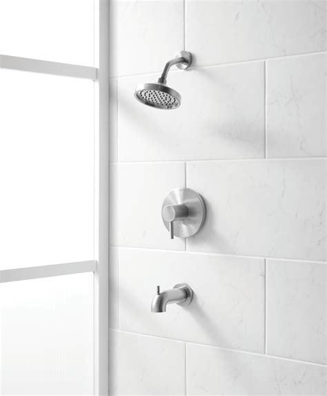 allen + roth Harlow Brushed Nickel Pvd 1-Handle Bathtub and Shower