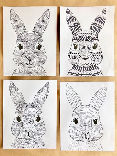 Funky Easter Bunny Craft Template Teach Starter Funky Easter Bunnies
