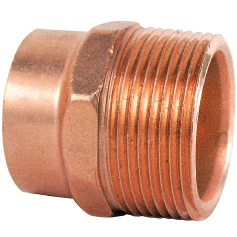 1 14 In Copper Dwv C X Mpt Male Adapter C904 The Home Depot