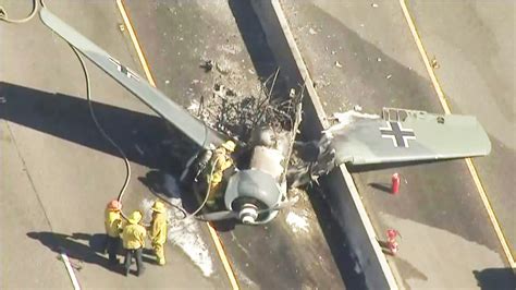 Plane Erupts In Flames After Emergency Landing On Freeway Fox 5 San Diego