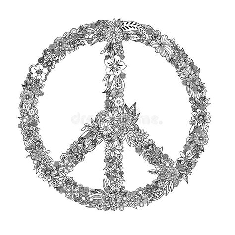Peace Symbol Coloring Page Stock Vector Illustration Of Decor 149037357