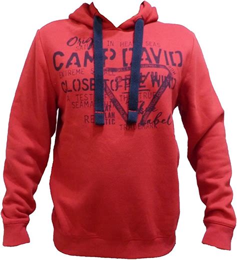 Camp David Sweatshirt With Hood Especially For Men 2017 Hw Flag Red L