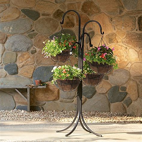 Amagabeli 4 Pack Metal Hanging Planter Basket With Coco Coir Liner 14