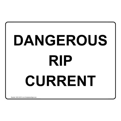 Dangerous Rip Current Sign Nhe 34191