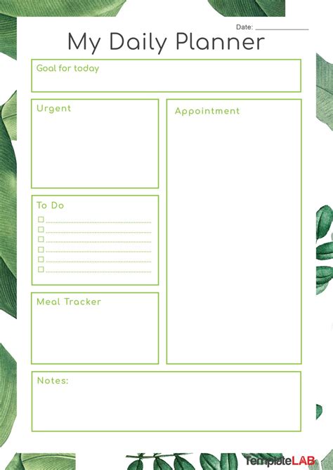 Printable Daily Planner Templates Free In Word Excel Pdf