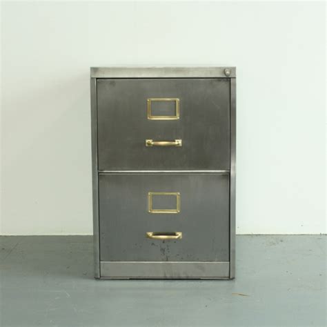 Free delivery and returns on ebay plus items for plus members. 2 drawer vintage stripped steel filing cabinet with brass ...