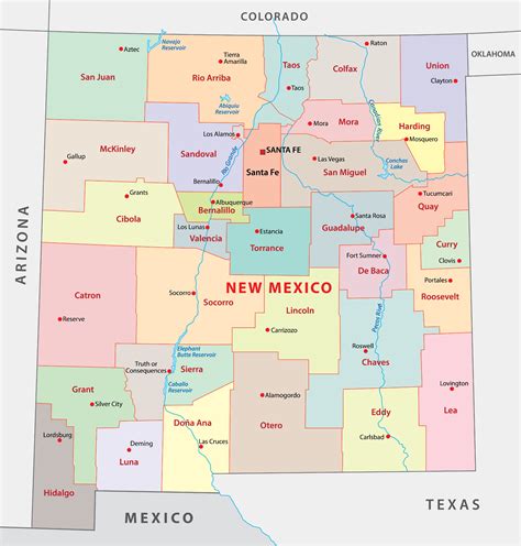 New Mexico Counties Map Mappr