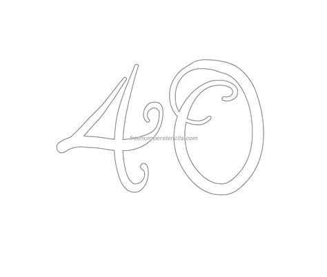 Free Curly 40 Number Stencil