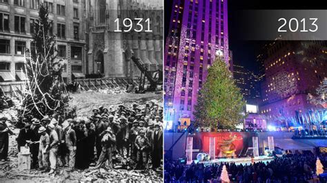 Rockefeller Christmas Tree Then And Now
