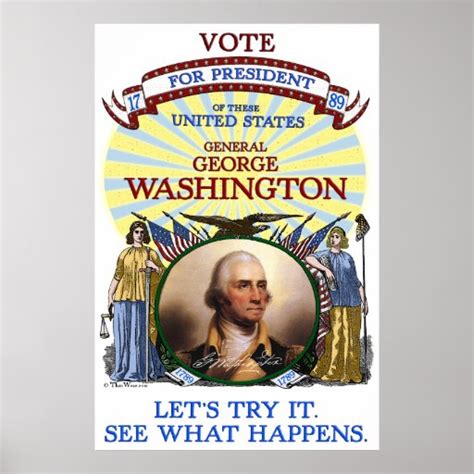 George Washington 1789 Election Poster White Zazzle