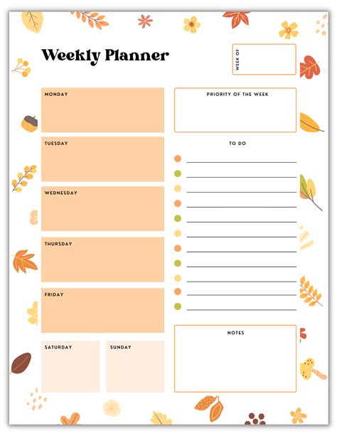 Fall Weekly Planner Free Printable — Gathering Beauty