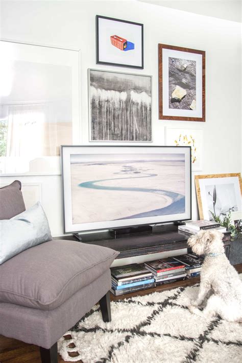 Framed Tv Screen With Gallery Wall And Curated Art Selection For The