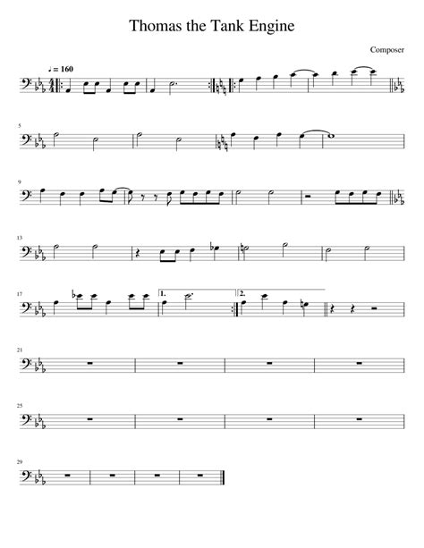 Thomas The Tank Engine Wip Sheet Music For Piano Solo Easy