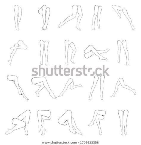Female Legs With Pedicure Vector Set Of Beautiful Woman Legs Isolated On White Background