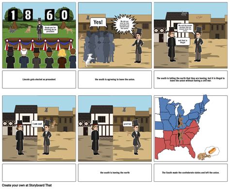 Causes Of The Civil War Cartoon Project Storyboard