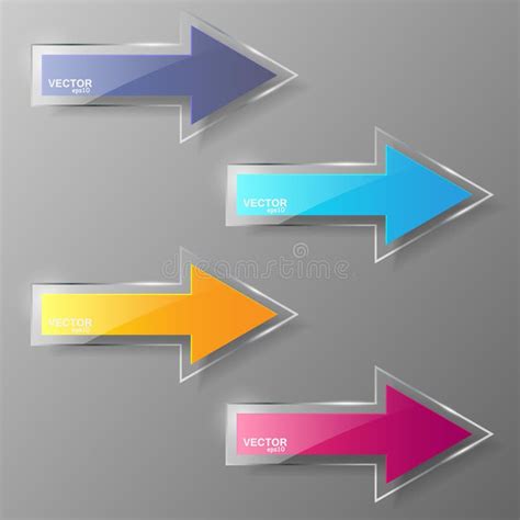 Glass Arrows Set Vector Illustration Stock Vector Illustration Of