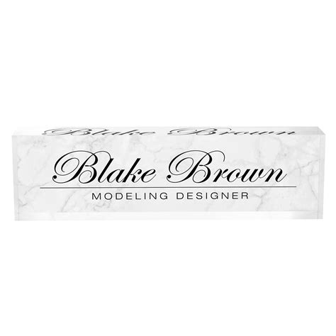Personalized Desk Name Plate Custom Name On White Marble Etsy