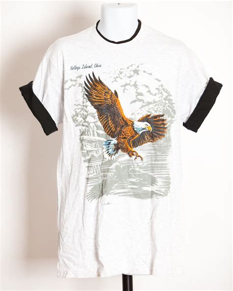 Vintage 80s 90s Bald Eagle Kelleys Island Ohio Tshirt - L | Ohio tshirt, Bald eagle tshirt ...