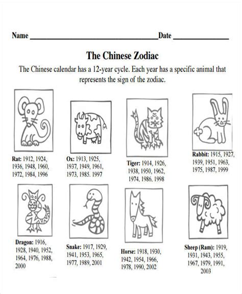 Chinese Zodiac Calendar Pdf Month Calendar Printable Images