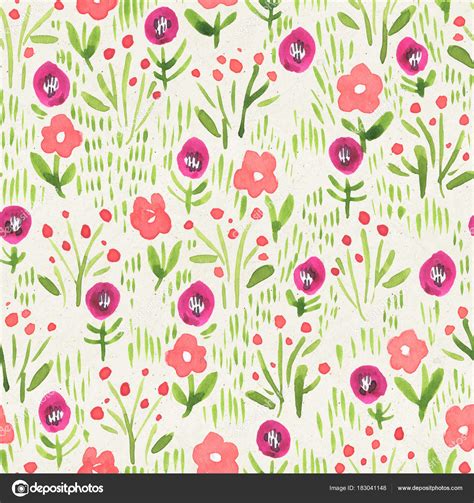 Seamless Watercolor Floral Pattern Paper Texture Tiny Flowers