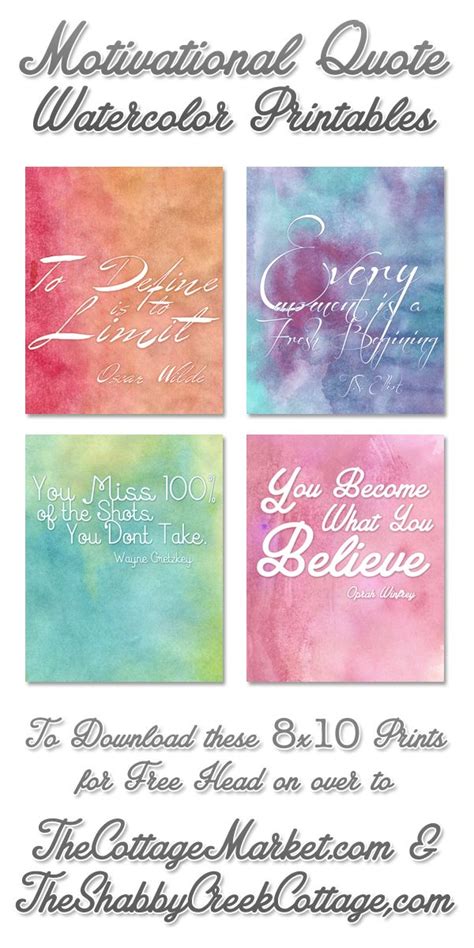Quotes are motivational and inspiring. four free motivational quotes printables | Printable ...