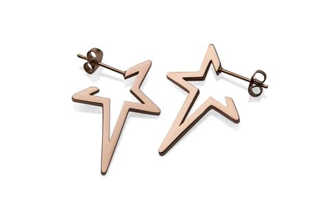 Star Stud Earrings In Silver Gold And Rose Gold Celestial Etsy
