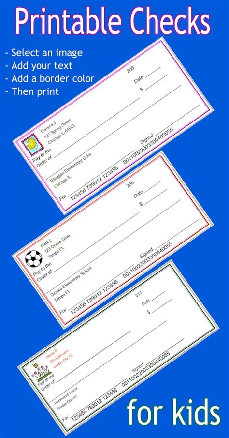 Printable Play Checks Printable World Holiday