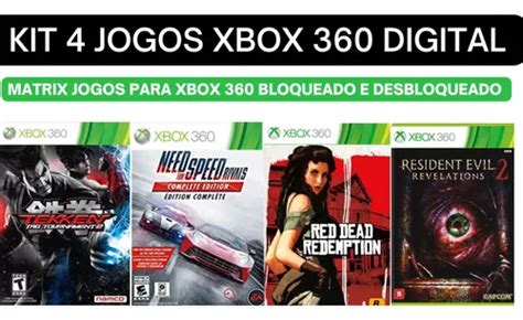 Pacote 4 Jogos Para Xbox 360 Midia Digital Parcelamento Sem Juros