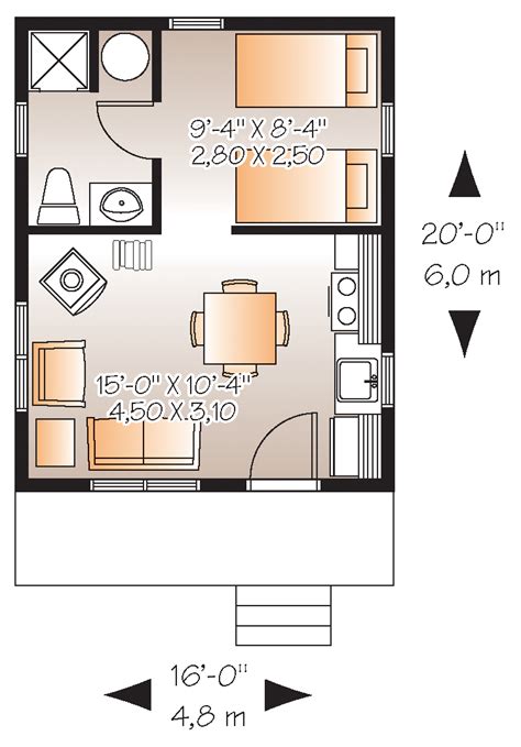 Haus And Garten Pdf Floor Plan 446 Sq Ft 16x16 Tiny House Model 18