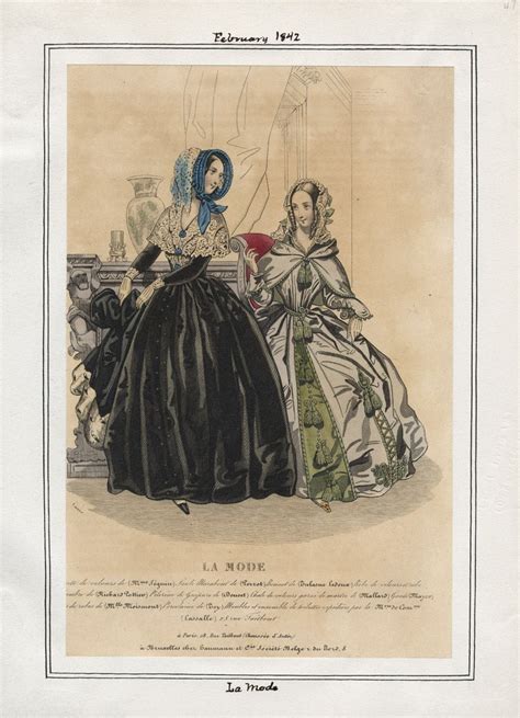 La Mode February 1842 Lapl Gravures De Mode Mode Modes