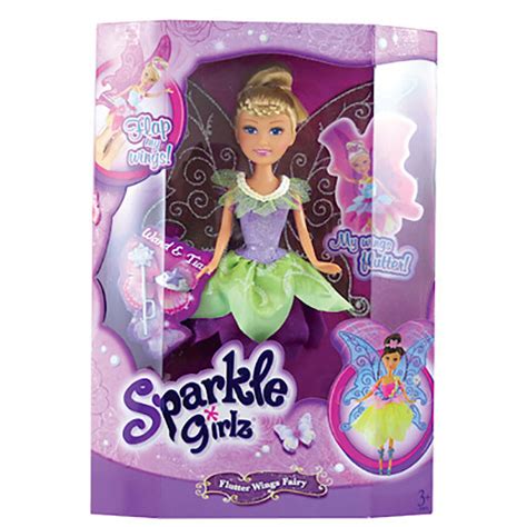Sparkle Girlz Flutter Wing Fairy Doll Green Dress The Entertainer