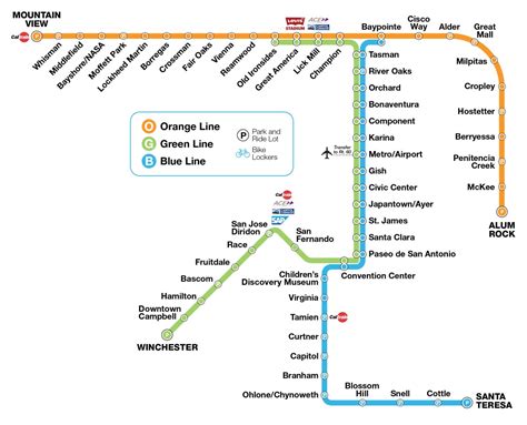 Transit Maps Official Map Vta San Jose Light Rail Map 2020