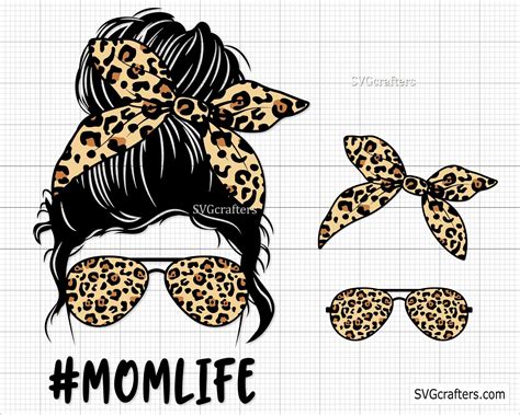 Leopard Mama Svg Leopard Print Svg Mama Leopard Png Mom Etsy Embroidery Software Silhouette