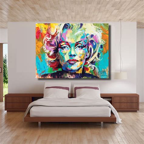Hdartisan Marilyn Monroe Portrait Oil Painting Abstract Modern Wall On Canvas Art Prints Living