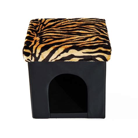Homcom Pvc Folding Pet Storage Ottoman Foldable Cat Dog House Kennel