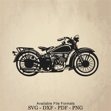 Svg Vintage Harley Moto Silhouette Studio Monogram Etsy Vintage