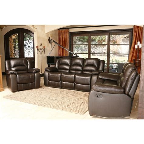 Abbyson Living Brownstone Premium Top Grain Leather Reclining Sofa