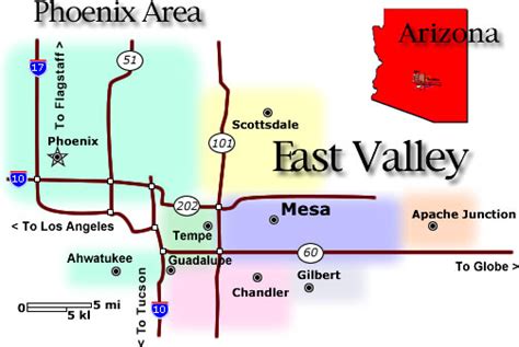 Phoenix East Valley Map Hiking In Map